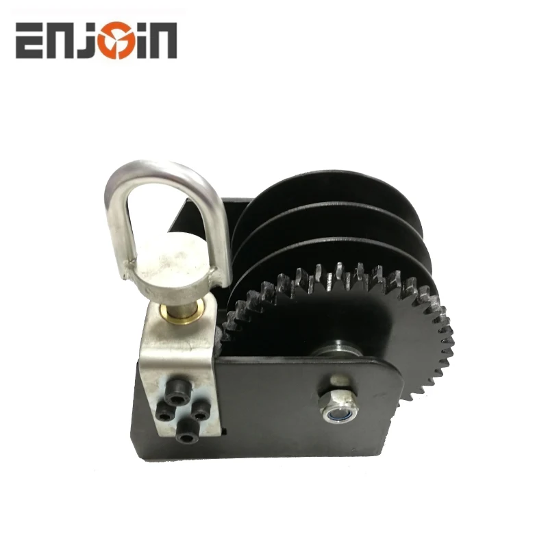 ENJOIN 1500LBS Hand Winch With Brake Worm Gear Trailer Winch