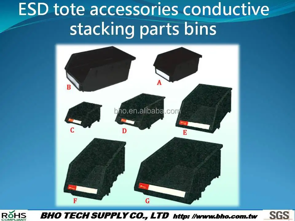 C-8302 ESD tote accessories conductive stacking parts bins