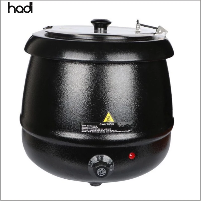 China supplier wholesale buffet utensils stainless steel soup pot black 10L hadi electric soup kettle