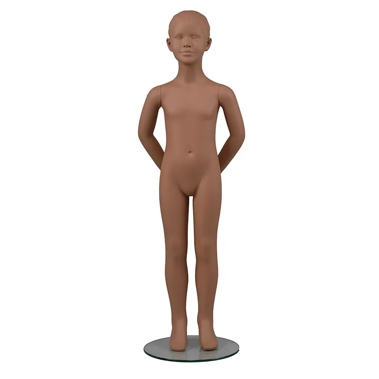 Carved head realistic face skin color full body little girl used child store mannequin for sale
