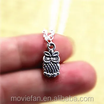 The Vampire Diaries Jewelry INSPIRED Elena Gilbert Silver Owl necklace little owl tibetan silver vampire