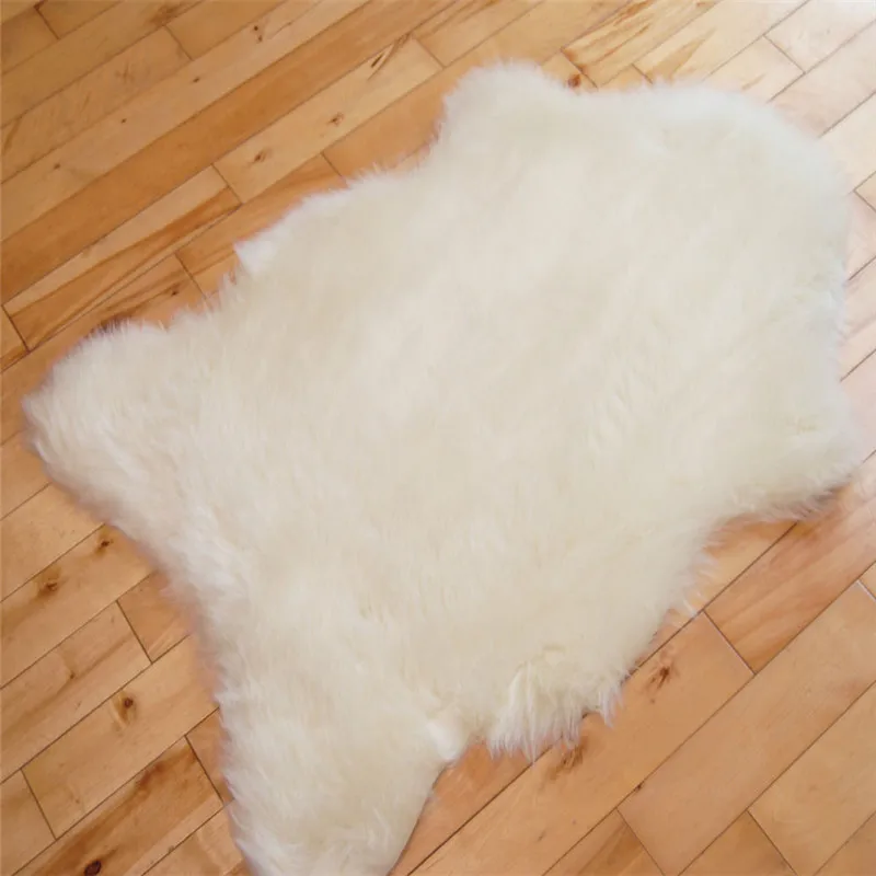 Wholesale Black Single Piece Sheepskin Product Artificial Wool Lambskin Rugs