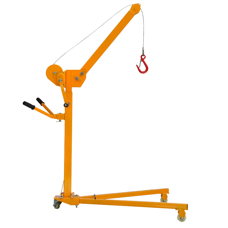 Mobile portable 200kg folding hoist manual lifting car crane hand crank small floor crane lifting machine loading