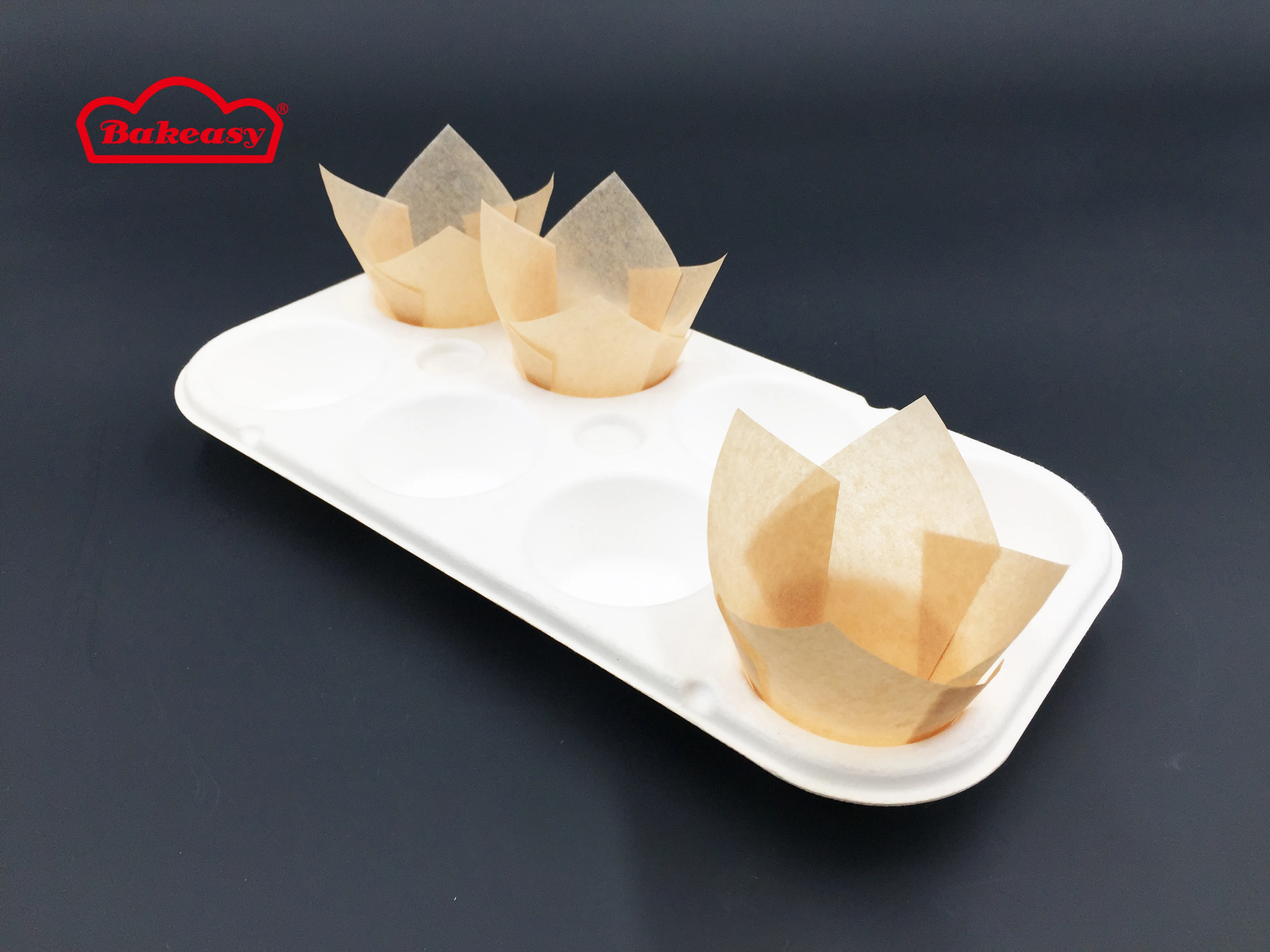 100PCS 200PCS Natural color tulip cupcake case with safe material baking cups Chinese manufacturer