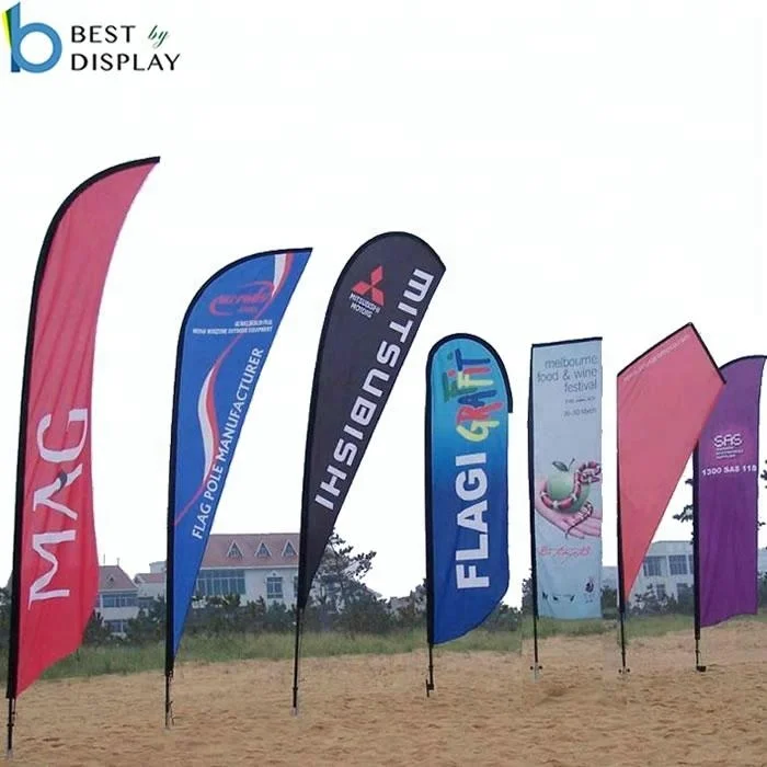 Рекламная наружная реклама печатные двухсторонние перьевые флаги на