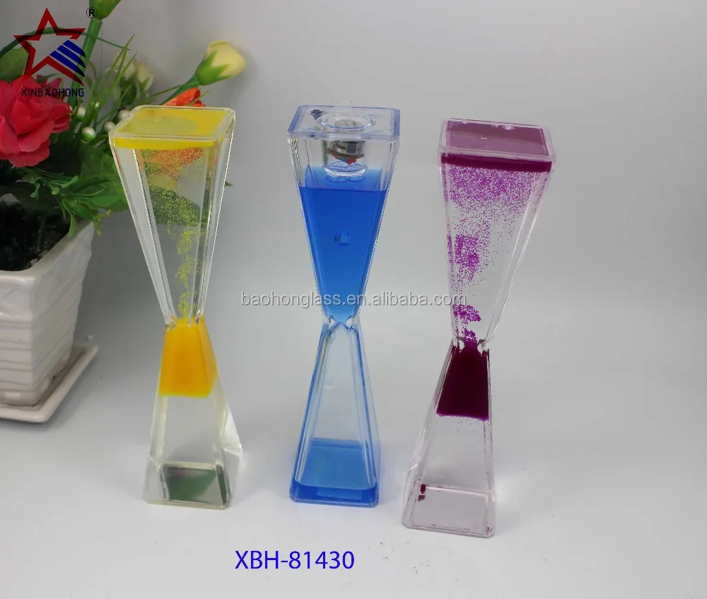 Unbreakable Plastic Reversing Flowing Non-Toxic Liquid Hourglass For Kids