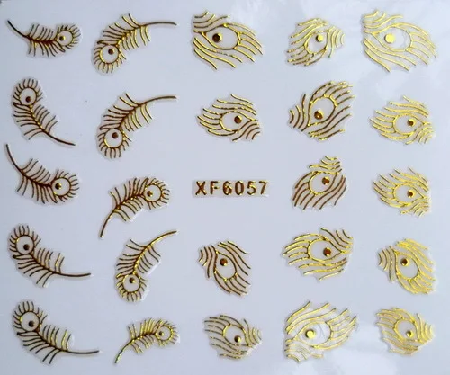 2 Sheet XFXF 3D gilded nail stickers affixed nail polish does not fade nail supplies wholesale