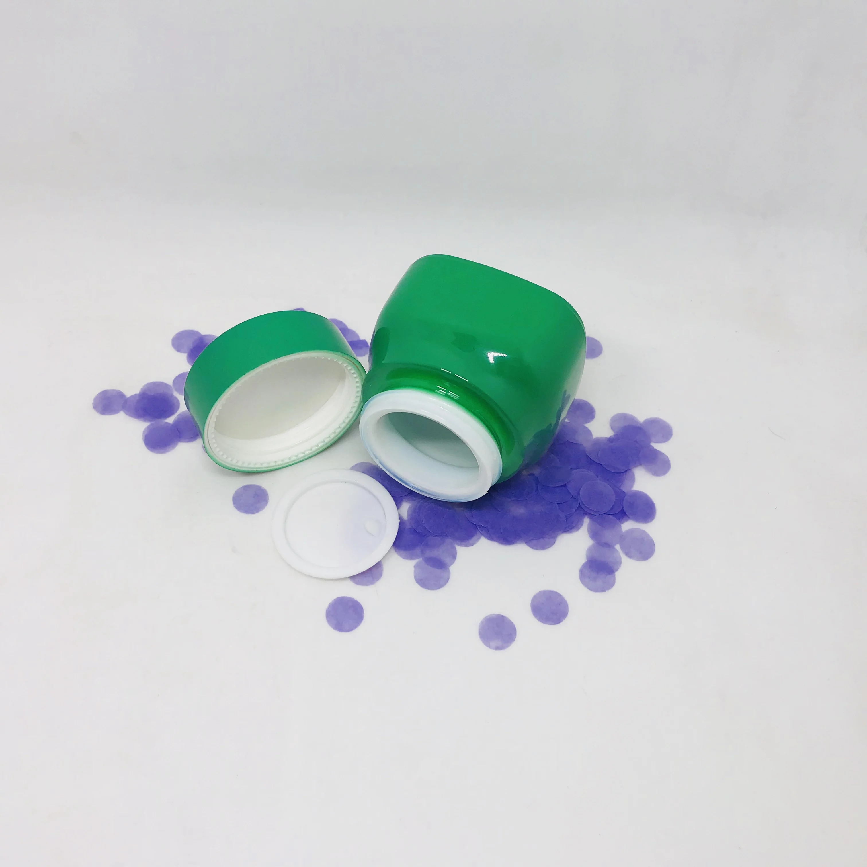 opal white glass container cream jar matte blue glass cosmetic jar