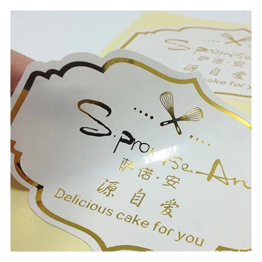 customized adhesive kraft label gold foil logo sticker for wine bottle