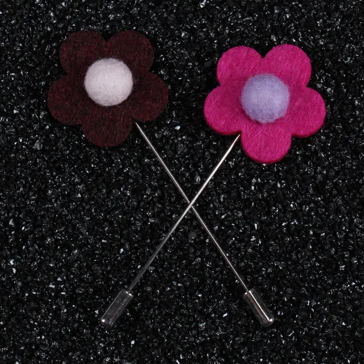 Wholesale lapel pins sticks cheap fabric brooches men in bulk