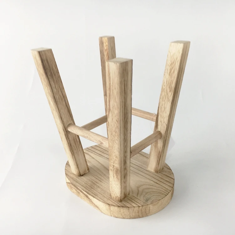 
unfinished paulownia wood design stools for workshop 
