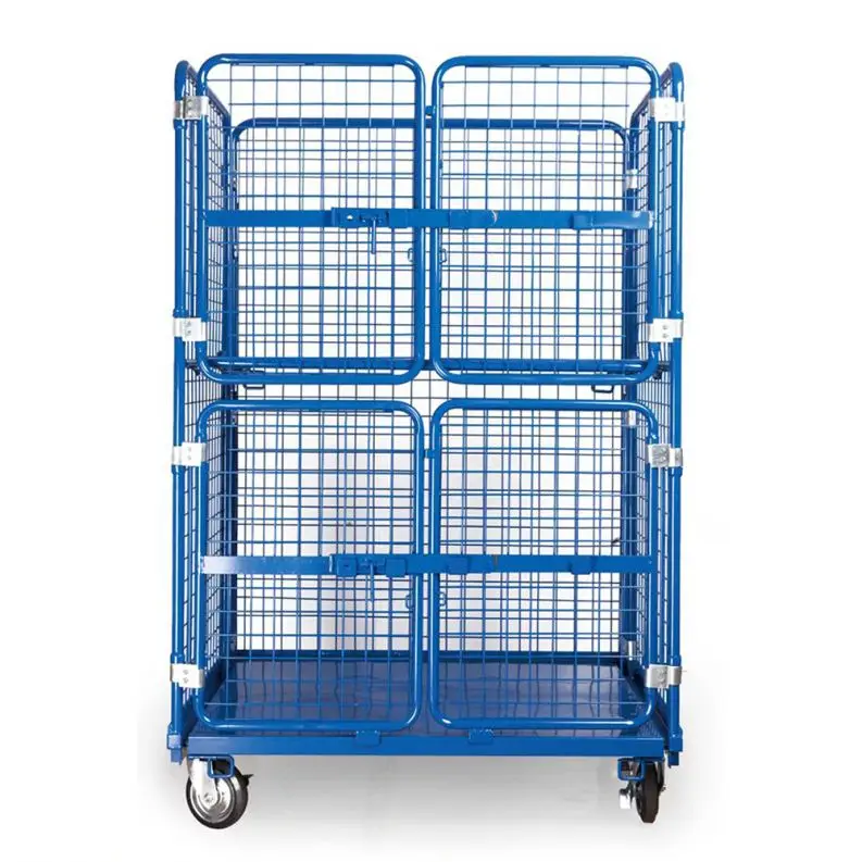 Professional Galvanized Nestable Zinc Welded Hot Sale Industry Roll Container With Low Price