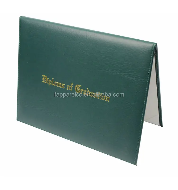 PU  Leather A4 Certificate Folder Diploma Cover File Holder - Green