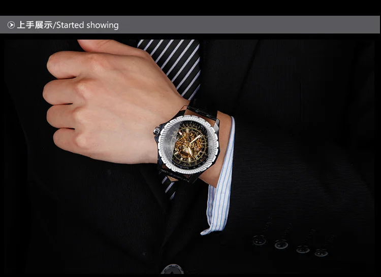 
Luxury Brand Man Automatic Mechanical Skeleton Watch Winner 