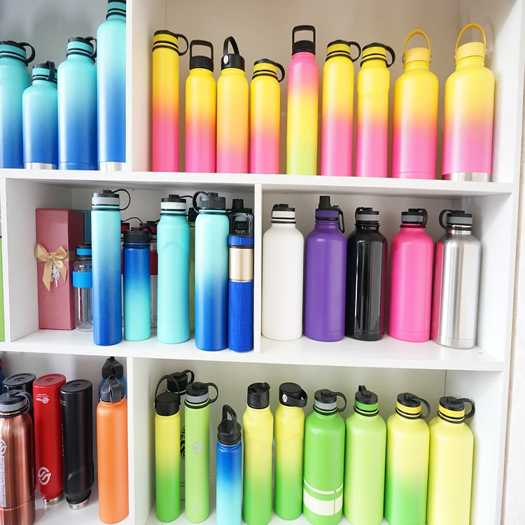 500ml Custom LOGO Double Wall Stainless Steel Water Bottle Vacuum Flask With Handle
