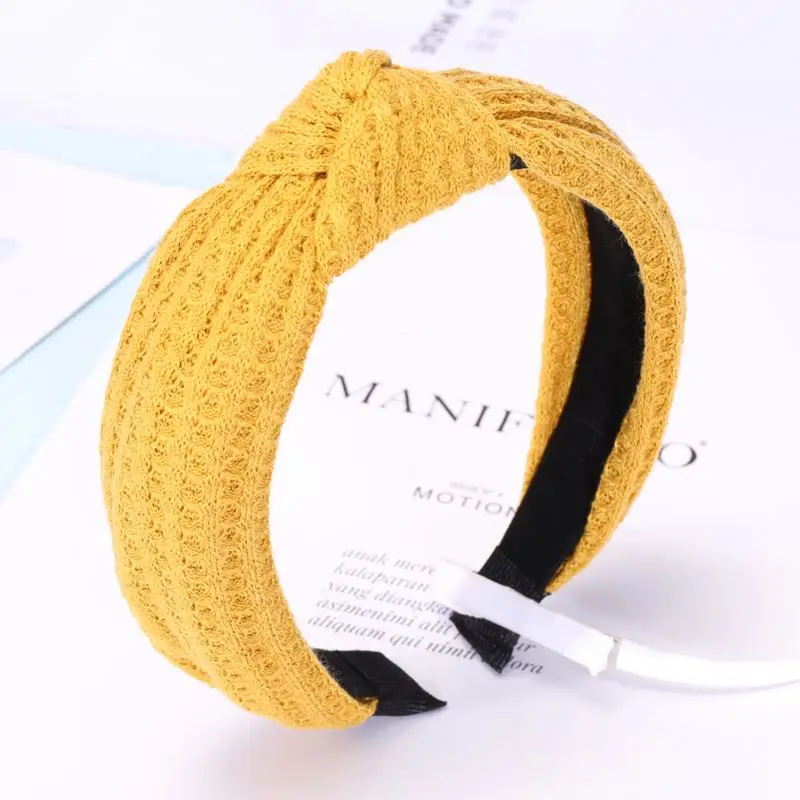 Fashion Wholesales Women Hair Accessories Headband Solid Color Knitting Twisted Knotted Headband For Girls