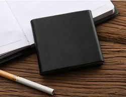 Wholesale Custom Metal Branded and Leather Buckle Cigarette Tobacco Case Wallet for Slim Cigarettes