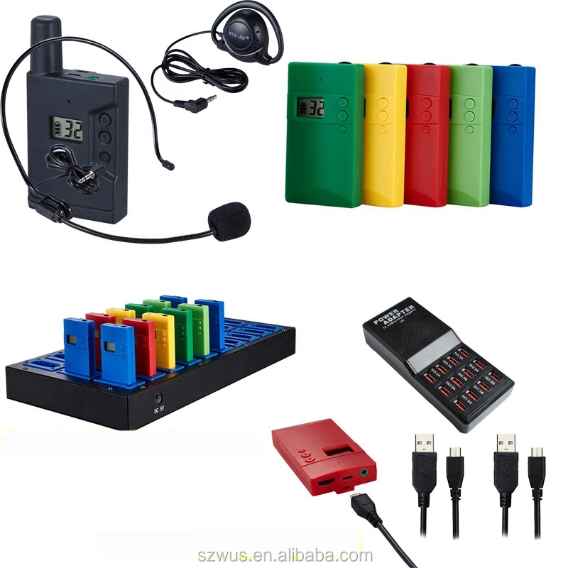 32-99 Channels portable mini rechargeable Tour Guide Equipment,Wireless Tour Guide Microphones And Headsets ZLWUS938U