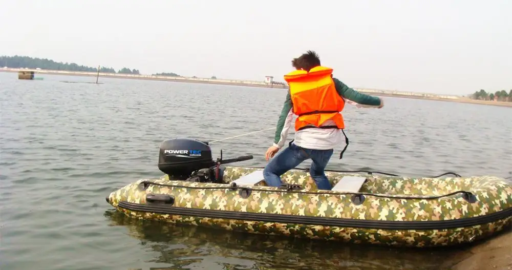 Seawalker High Quality 3.8M Camouflage Pvc Fishing Sport Boat Inflatable Rubber Boat With Air Deck Floor Rowing Boat With CE