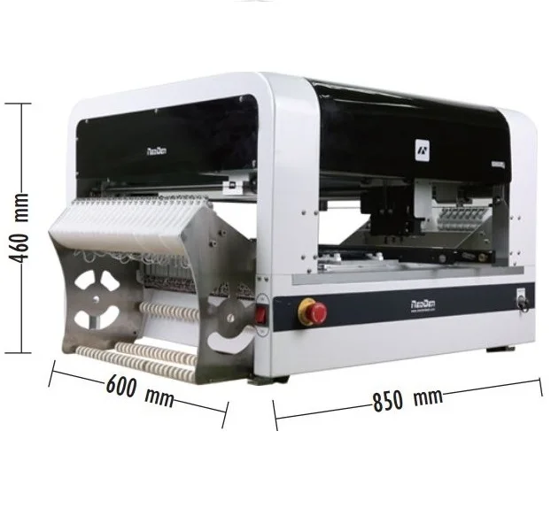 
SMD Pick and Place Machine with Vision 4 Heads Auto Rails Chip Mounter NeoDen 4 Feeder SMT Nozzle 0201 BGA IC LED 