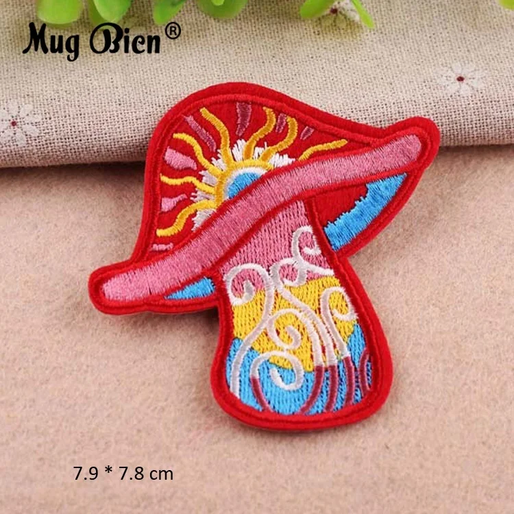 Colorful Sun Heart Mushroom Garment Bag Embroidery Badge Patches