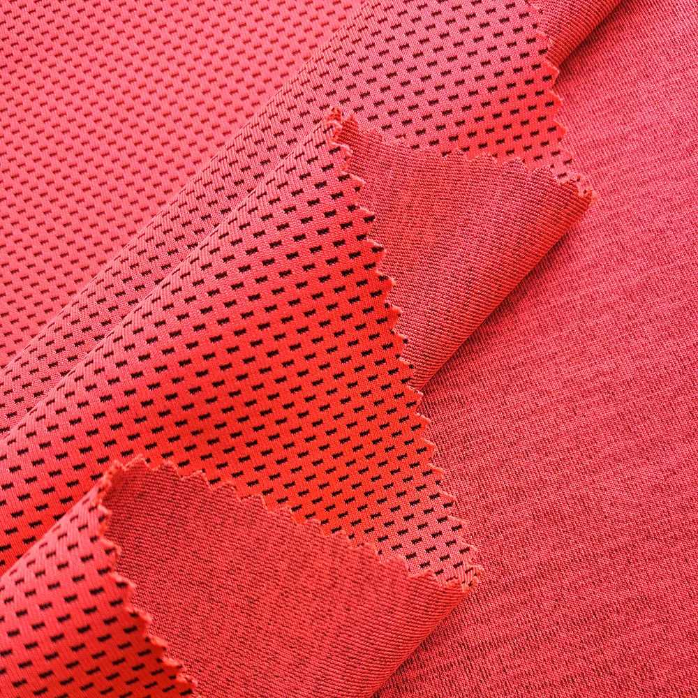 gold supplier polyester spandex blended knitted heather fabric for tracksuit RTS PS1Y61