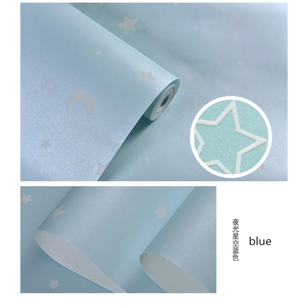 
BL Star moon children room luminous non-woven 3D wallpaper 