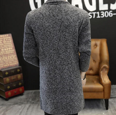  Мужской вязаный кардиган с длинным рукавом в Корейском стиле