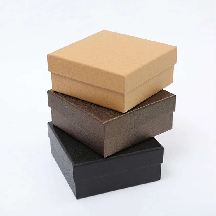 Wholesale Luxury Custom Logo Brown Kraft 2 piece rigid 1200gsm cardboard Paper Jewelry gift packaging Box with separate lid