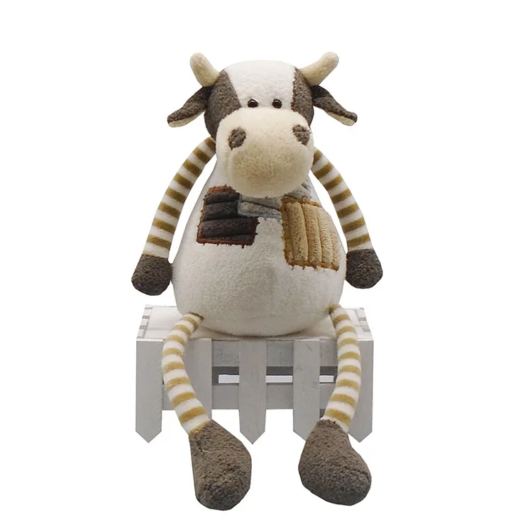  Высококачественная симпатичная дешевая китайская игрушка с длинными ножками вышивкой коровы 9 дюймов