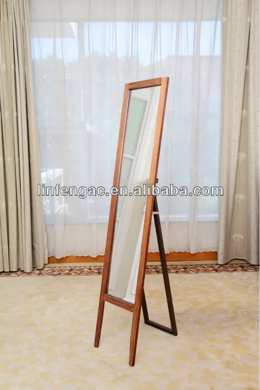 
paulownia wood frame stand floor mirror dressing mirror 