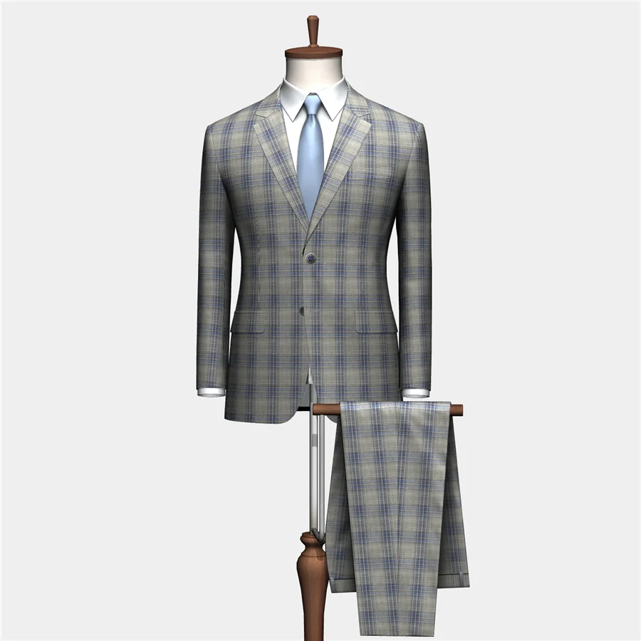 Новый полиэстер вискоза спандекс смешанный материал клетчатый дизайн подходит для мужского костюма Блейзер брюки одежда тканая ткань