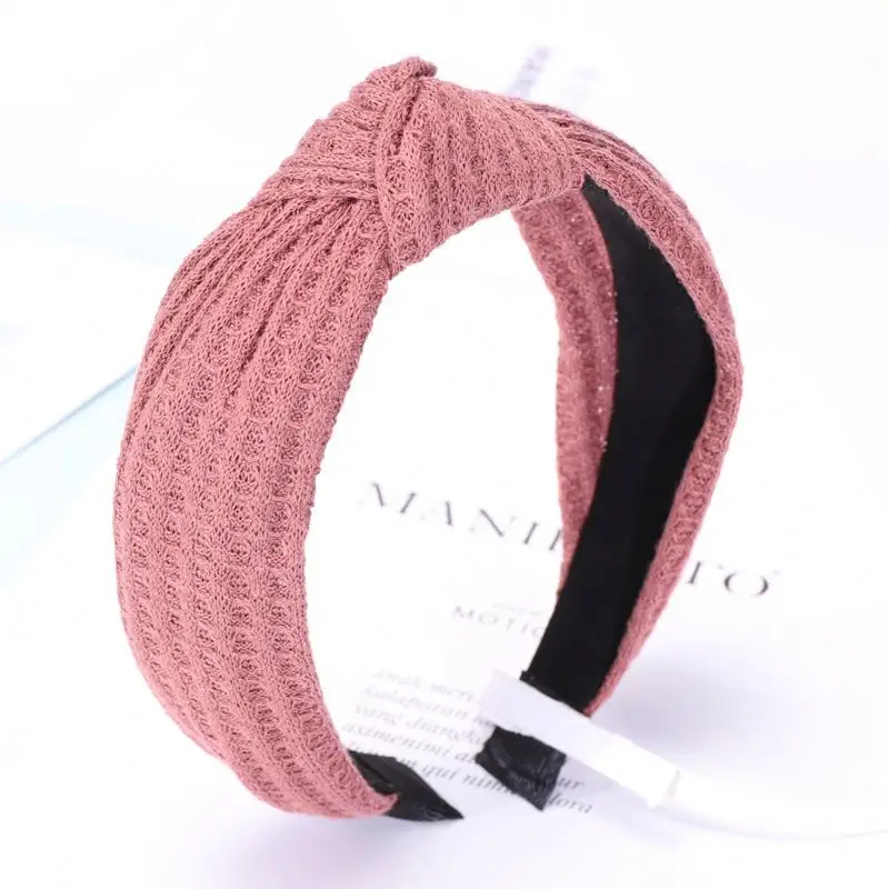 Fashion Wholesales Women Hair Accessories Headband Solid Color Knitting Twisted Knotted Headband For Girls