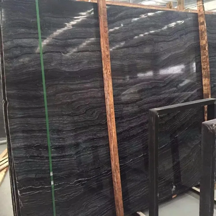 Low Price Great Quality Chinese Zebra Tree Black Forest Marble Tile On Sale