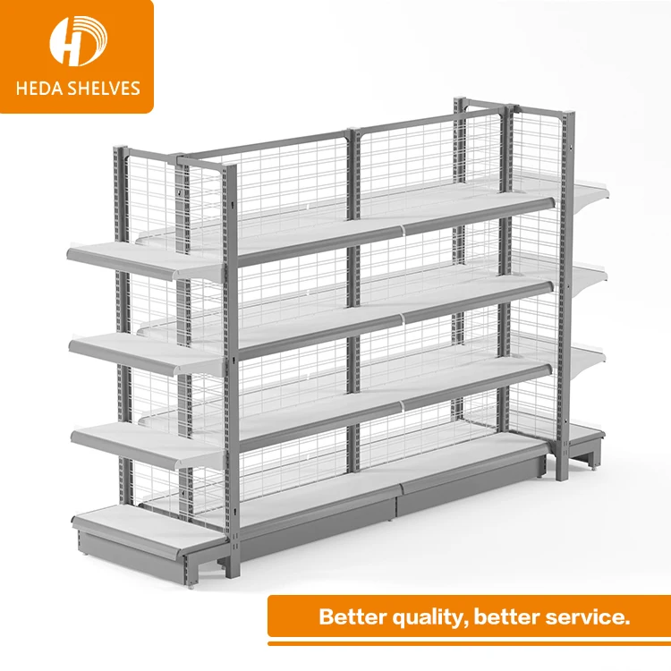 Supermarket Modern Commercial Retail Store Shelving Lighted Shelving Gondola Shelving