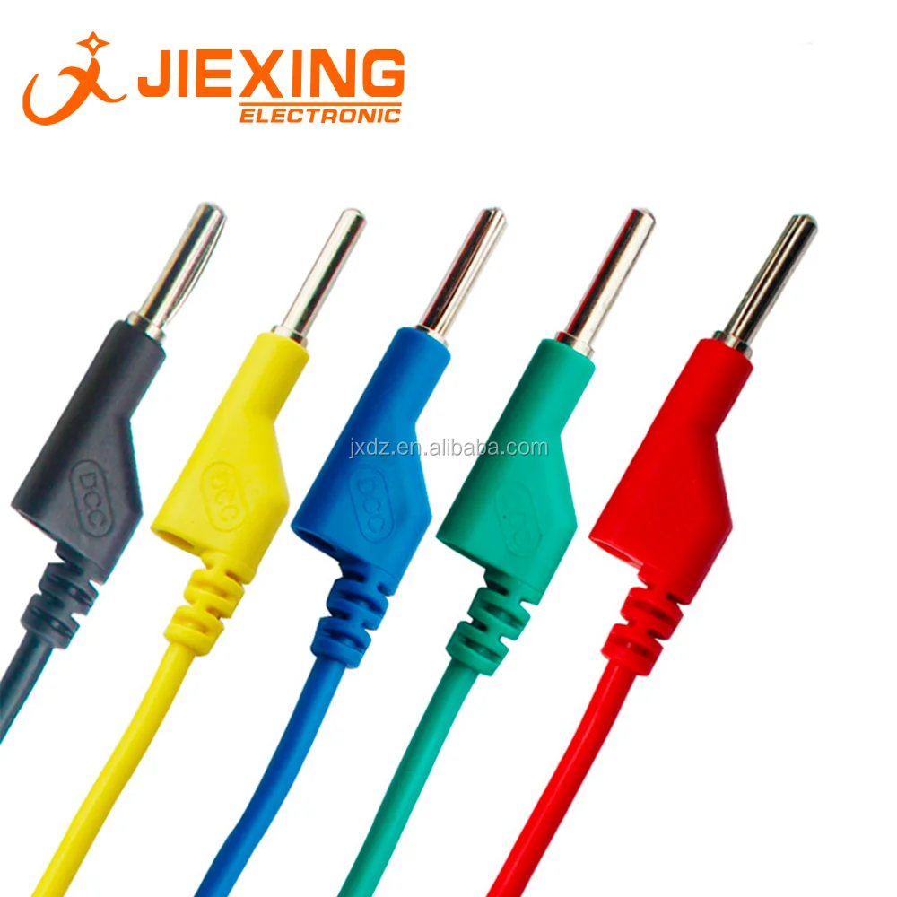 4mm Banana Plug With Wire 20cm Cable Male To Male Nylon Stackable Type AGG Silicon Wire 10A