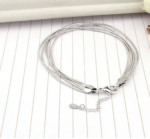 china wholesale 925 sterling silver bracelet women love heart silver chain