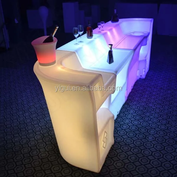 PE material Illuminated Remote Control Led Bar Table for party