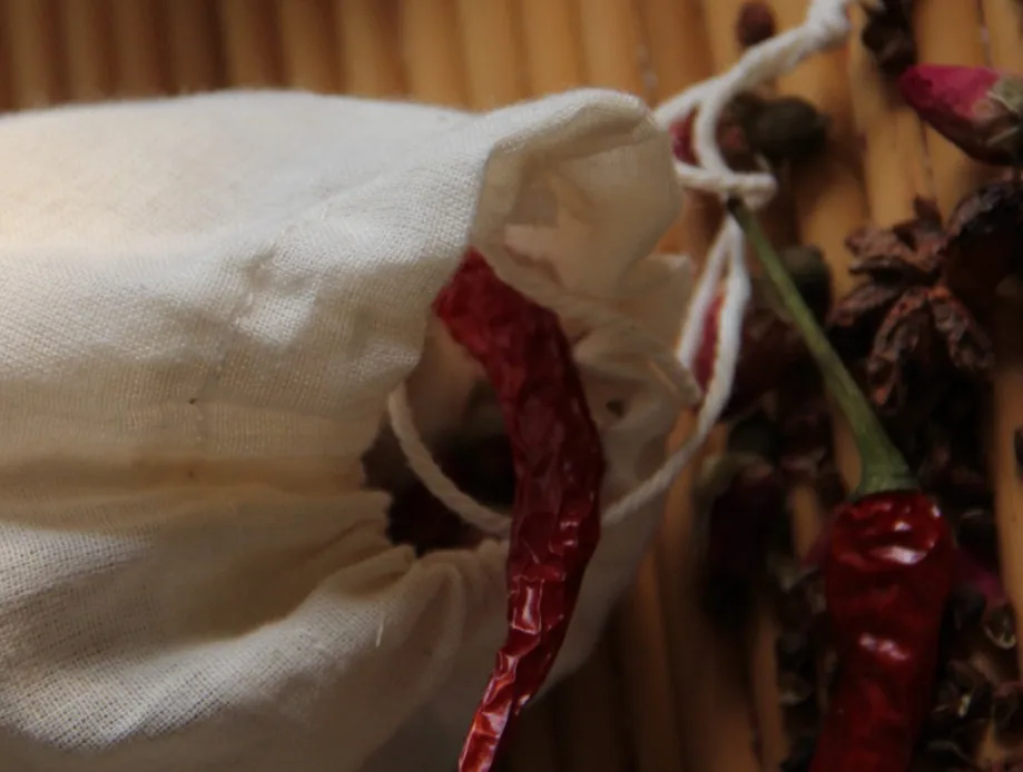 Biodegradable Reusable Organic Cotton Grocery Produce Drawstring Mesh Bag for Vegetable Fruit