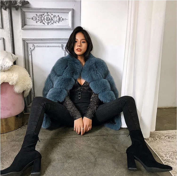 Top quality best price winter ladies real fox fur coat made in China