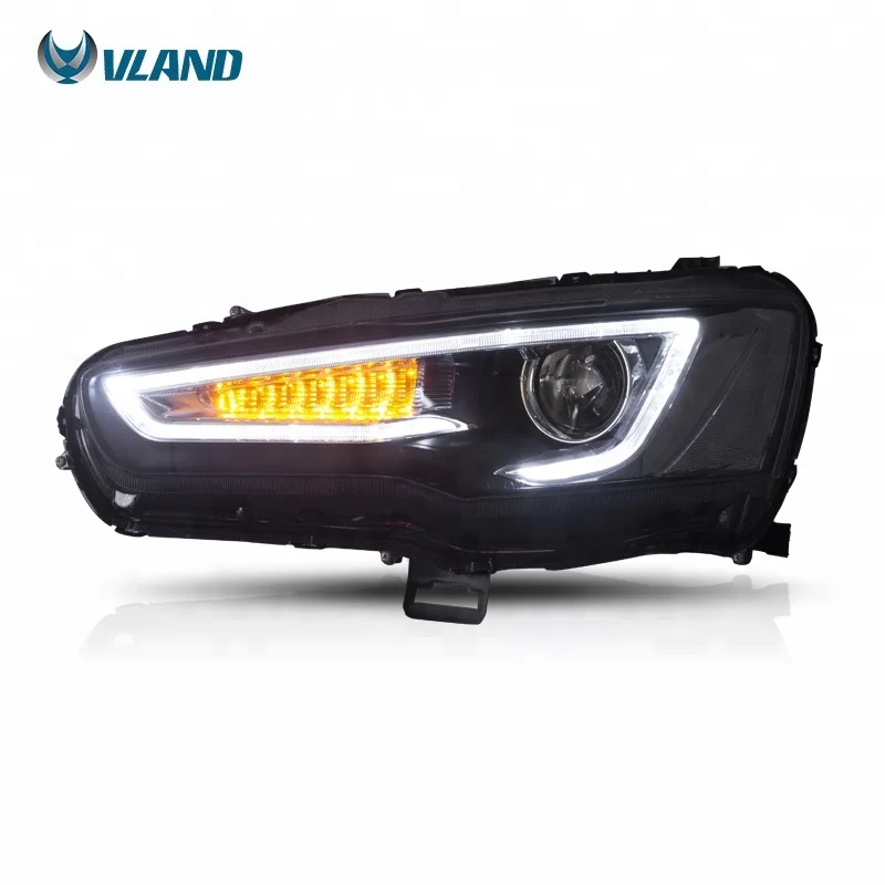 
VLAND wholesales head lamp modificada led 2008-2017 headlight FOR MITSUBISHI LANCER lancer ex 