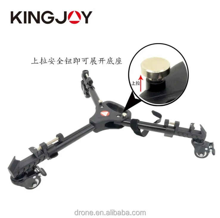 Kingjoy flexible 3 wheels camera tripod dolly suit for digital camera and camcorders