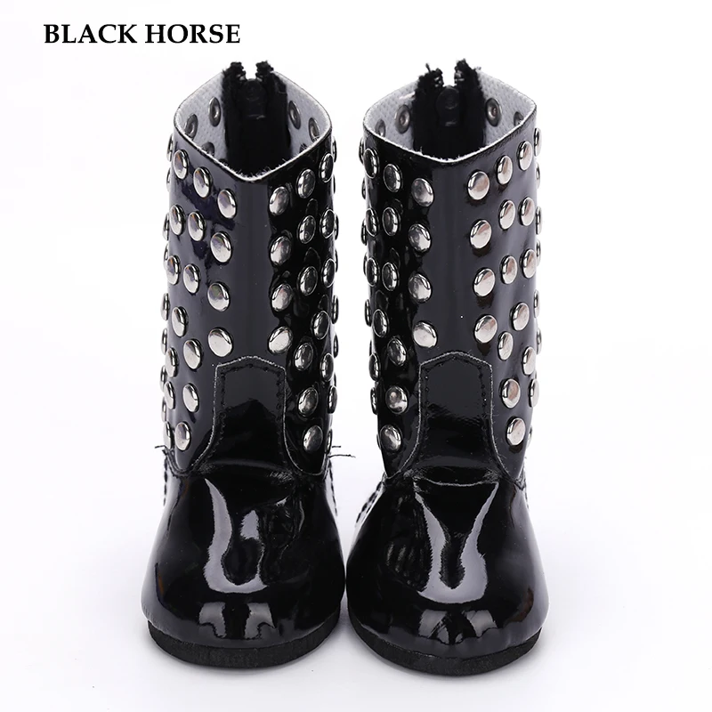 Fashion doll shoes for 14/16/18 inch doll, metal button doll shoes