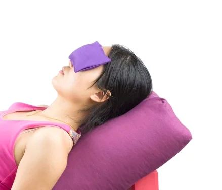 
Custom hot selling soft silk satin black reusable aromatherapy weighted lavender aroma yoga meditation sleep eye pillow 