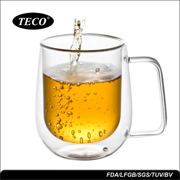 
250ml /350ML/450ML Hand-made Custom Heat Resistant Glass Double Wall Coffee Cup 