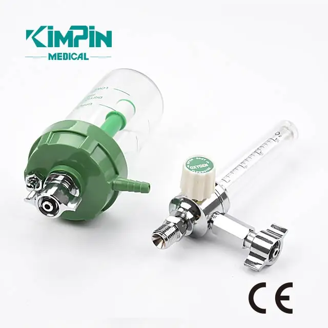
Hospital Insertion Type bull-nose Medical Oxygen regulator With Humidifier flowmeter 