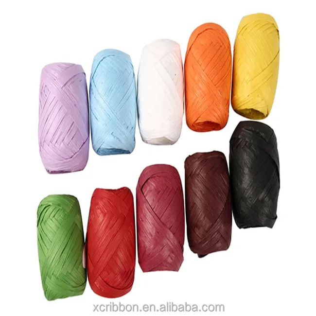 5mm paper raffia ribbon bow for gift package