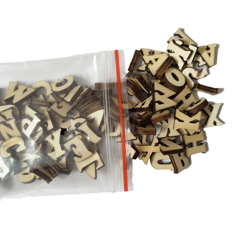 Unfinished Natural Small Size Wood Alphabet Letter Decoration For Children