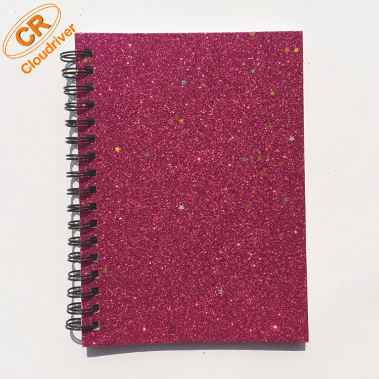 
Customized A6 Spiral Binding Shiny Glitter Notebook For Promotion 