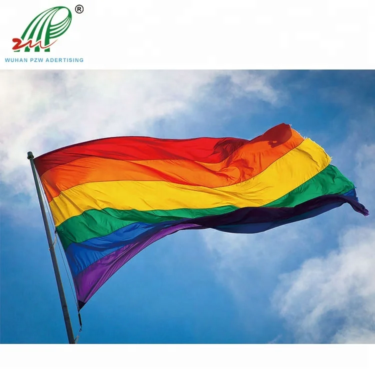 OEM Manufacturer Cheap Durable Fabric Large American Gay Pride Rainbow Flag
